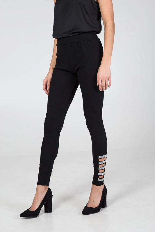 Deena Diamante Cut Out Ankle Leggings